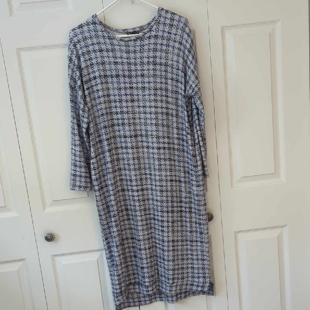 Blue Houndstooth Women's Dress